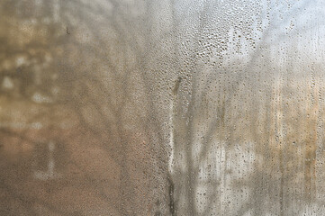 wet glass, background of water droplets