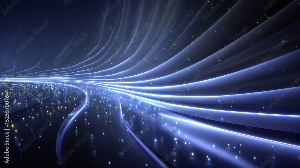 Poster horizontal blue light line with fade effect. realistic vector illustration set of glow flare burst w