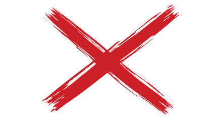 A large red x mark with brush stroke texture on a white background indicating rejection or error