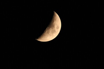 Crescent Moon In The Night Sky