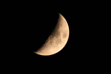 Crescent Moon In The Night Sky
