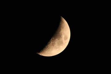 Crescent Moon In The Night Sky