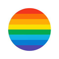 gay pride movement rainbow circle flat vector icon