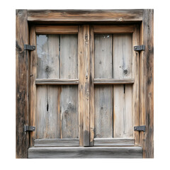 Old wooden window isolated on transparent or white background. Perfect for vintage, rustic, architectural, home decor, restoration, and heritage projects.