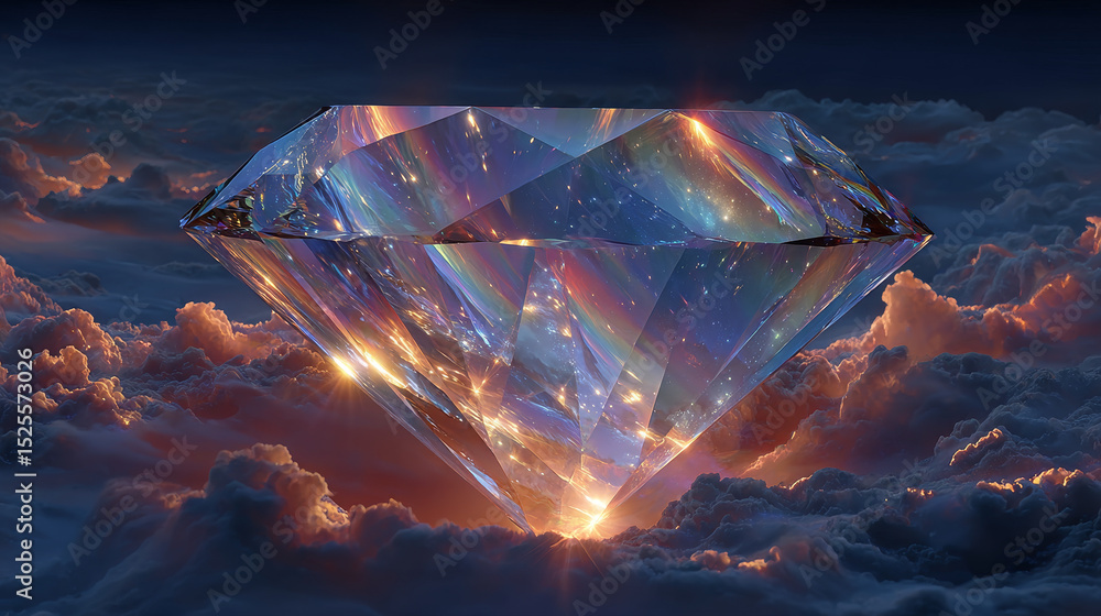 Poster crystal rainbow light flare overlay vector effect. diamond prism sparkle with optical iridescent ref