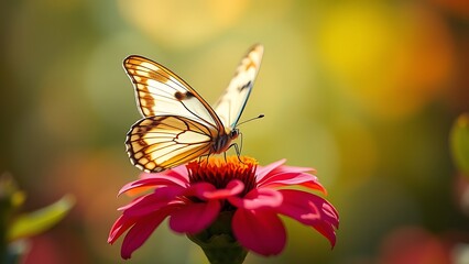 Obraz premium butterfly on a red flower