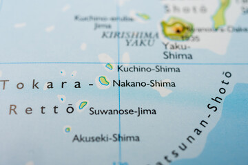 Tokara Retto island chain highlighted on Japanese map.