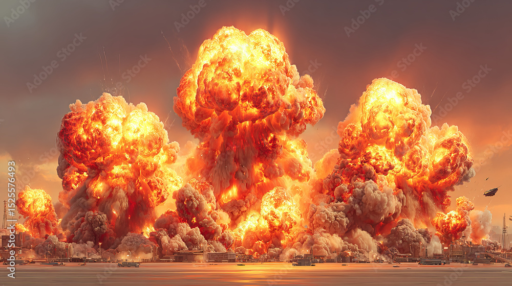 Poster cartoon dynamite or bomb explosion fire animation sprite sheet, sequence frame. boom clouds and smok