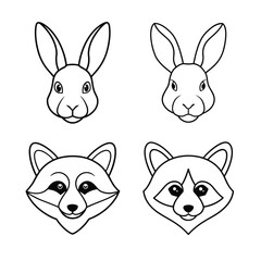 Animal heat line art  bundle 