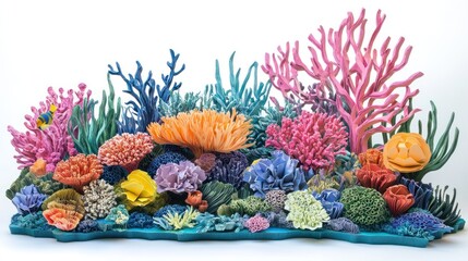 Obraz premium Vibrant Ocean Coral Reef Sculpture: A Colorful Underwater Paradise