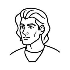 headshot outline profile simple vector