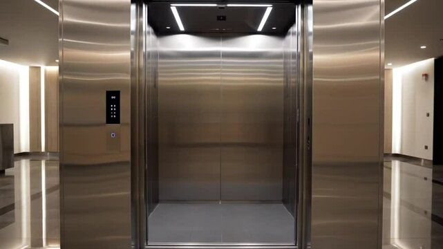 Modern elevator design stainless steel interior architecture