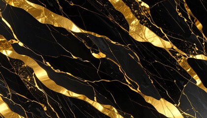Abstract black and gold marble pattern (2)