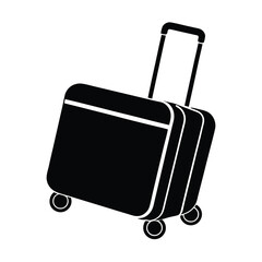 rolling suitcase travel luggage baggage icon