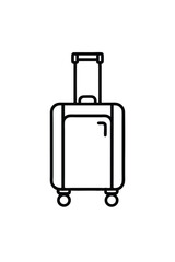 rolling suitcase travel luggage baggage icon