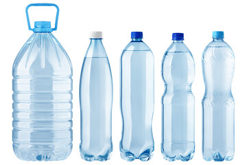 Water Bottle, plastic container, isolated on white background, full depth of field