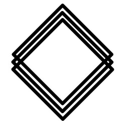 Black and white square frame with shadow, a striking symbol of house design, perfect for real estate web icons