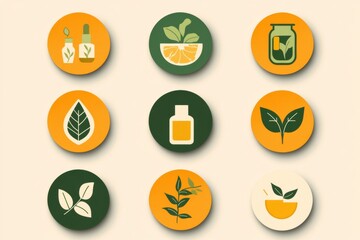 A collection of organic items representing health and wellness products.