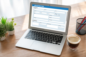 Online application form for modish registration on the internet website