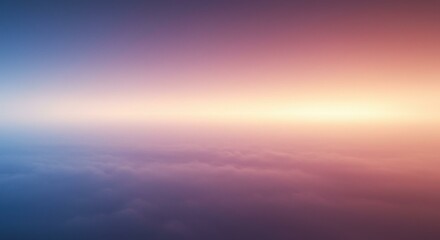 Fototapeta premium Stunning Aerial View: Pastel Sunset Above a Sea of Clouds