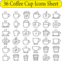 Coffee Cup Icons Sheet