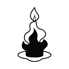 black candle flame light burning wax silhouette