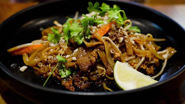 Pad Thai, one of most popular dish dishes in Thai cuisine	