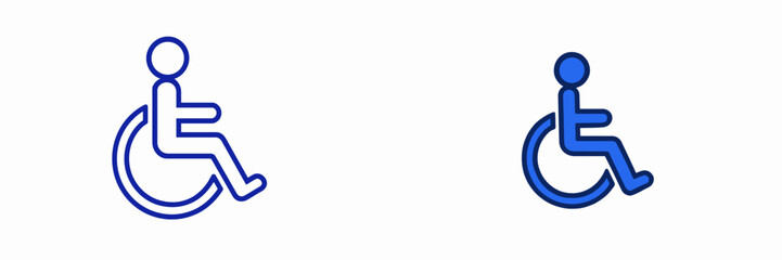 Accessible design symbols for mobility assistance illustrated in contrasting colors showing inclusivity