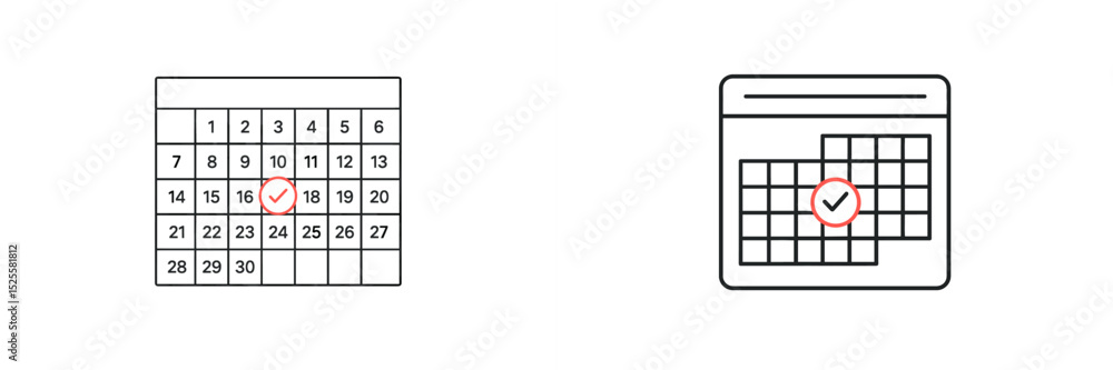 Poster calendar icons showing selected dates for scheduling events or appointments