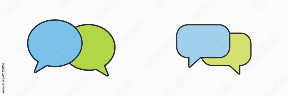 Poster colorful speech bubbles representing communication concepts in digital design and branding