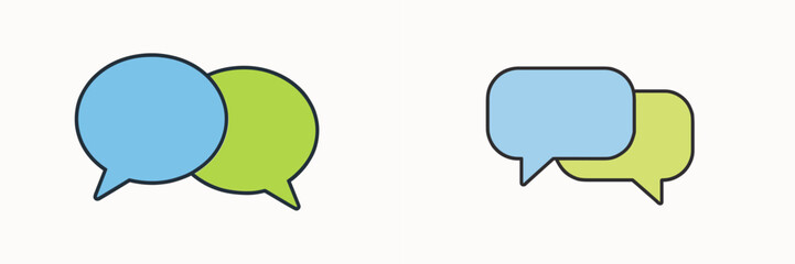 Colorful speech bubbles representing communication concepts in digital design and branding