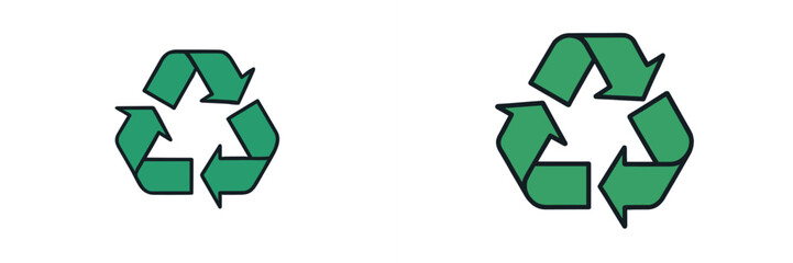 Obraz premium Recycling symbols representing sustainability and environmental awareness in a simple, clean design