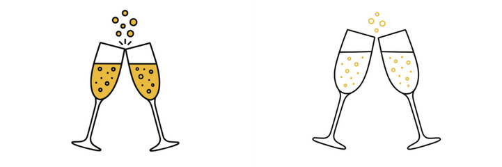 Obraz premium Celebration with sparkling drinks and clinking glasses during joyous occasion