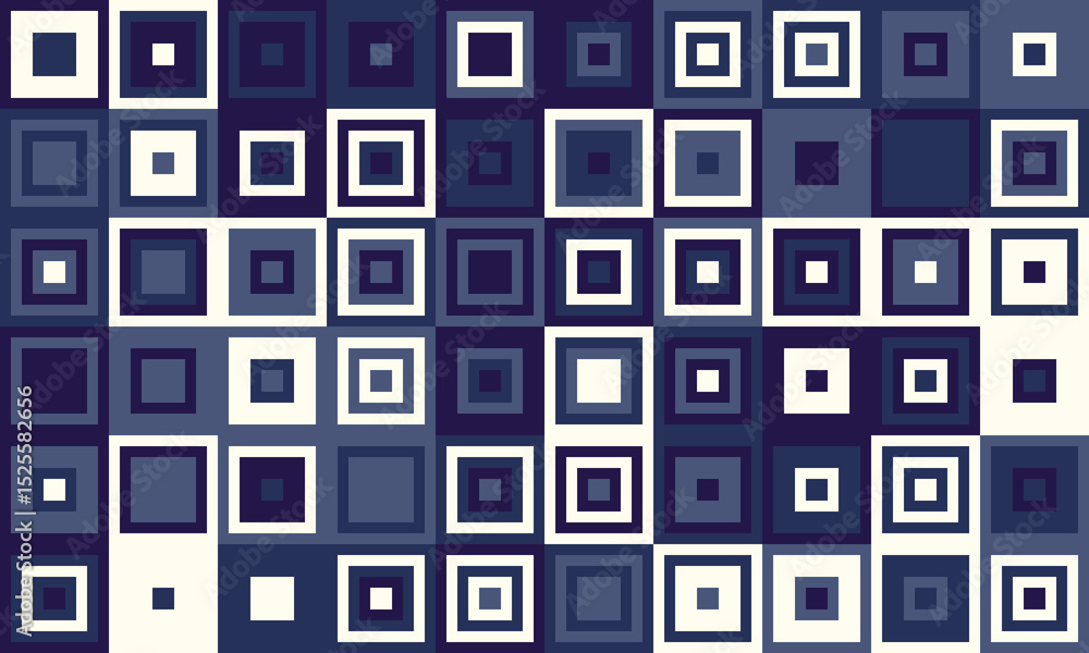 Poster abstract geometric background featuring a mesmerizing array of nested squares in varying shades of b