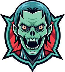 Zombie Face Vector Logo ?  Mascot Illustration.eps