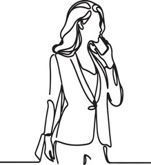 Minimal Business Concept – Woman Walking and Talking

