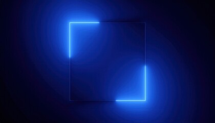 minimalist neon blue light corners on dark background for futuristic interface, abstract tech wallpaper, branding element, web layout, or digital product showcase

