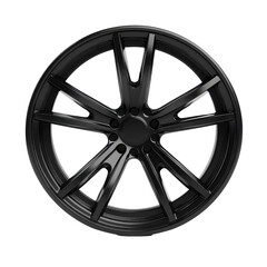 Black wheel object isolated on white background showcasing detailed design and structure, black wheel object on isolated on white background