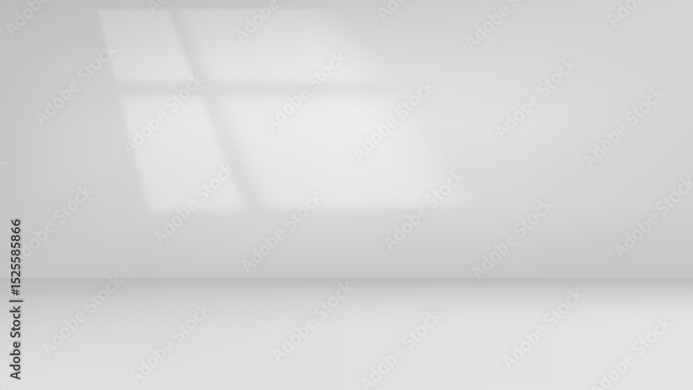 Aufkleber Empty bright studio with window light. 3d vector background for product design