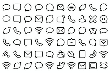 Vector black font set with web, business, and social media icons collection for website design