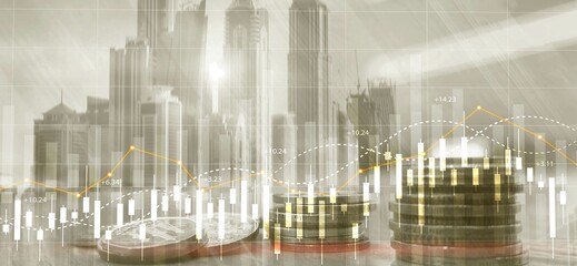 Financial Stock Market Graph. Website Economic Banner
