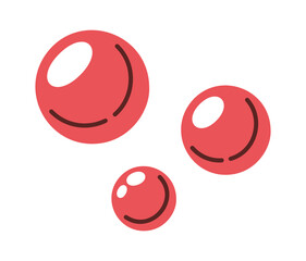 Three red blood drops cartoon