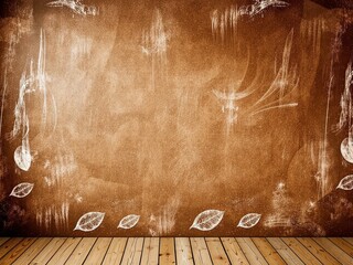 Rustic Brown Chalkboard Photo Booth Background with Text Space