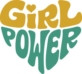 Retro Girl Power Typography – Empowerment Quote with Bold Groovy Font