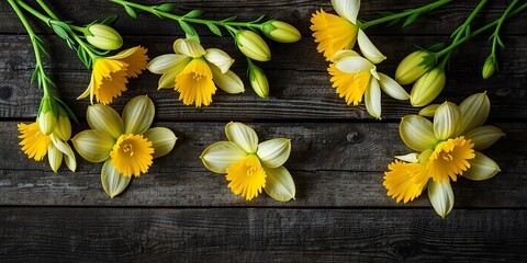 Rustic Freesia Flat Lay: Soft Hues & Moody Glow