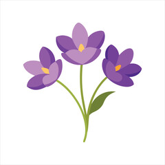 Obraz premium Purple Flowers Isolated Realistic Vector Illustration