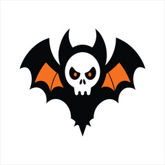  Vintage Bats and Skull Halloween Silhouette Vector