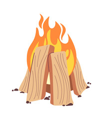Picnic campfire cartoon design element