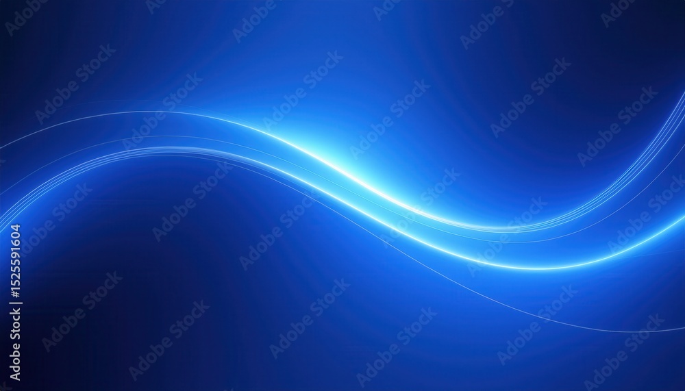 Poster vibrant abstract blue wave background with glowing curved light lines and layered gradient flow, ideal for web design, tech branding, wallpaper, or futuristic print graphic

