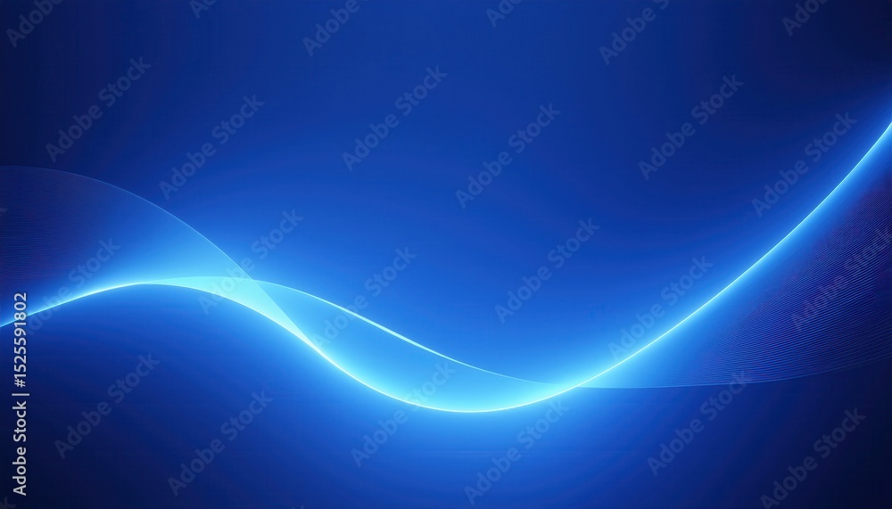 Poster vibrant abstract blue wave background with glowing curved light lines and layered gradient flow, ideal for web design, tech branding, wallpaper, or futuristic print graphic

